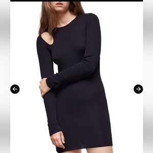 The Kooples Long Sleeve Knit Cut Out Mini Dress NWT